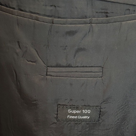 BOSS Hugo Boss Gray Suit 46R Plaid Wool Model Sigma Einstein 36W Academia Retro - Picture 5 of 16